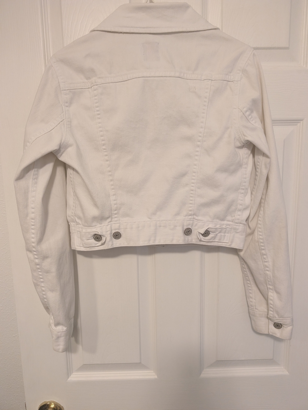 Levi's Distressed White Women's Denim Trucker Jacket - Picture 3 of 5